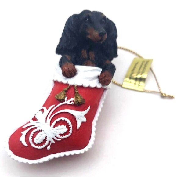 Danbury Mint Delightful Dachshunds Christmas Ornaments Set of 3 Original Box - Picture 7 of 12